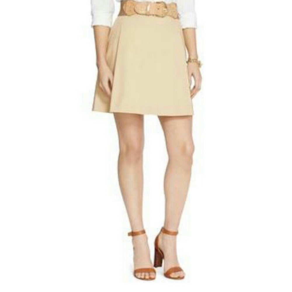Ralph Lauren Khaki/Tan A-line Pleated Skirt